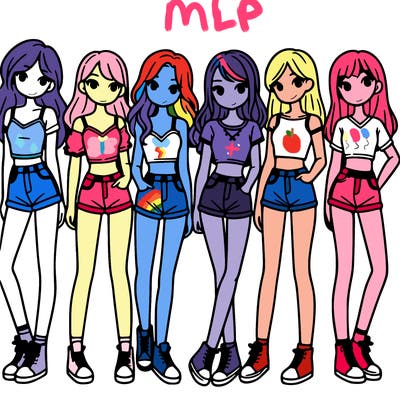 a group of girls wearing crop tops and shorts