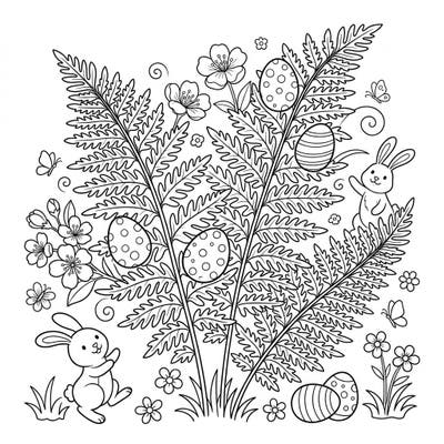 Celebrate Easter with this serene Lady Fern coloring page, thoughtfully designed for seniors. Featuring clear outlines and delightful details, it offers a relaxing and accessible creative escape.