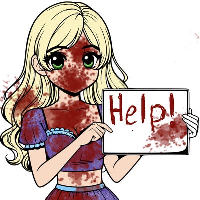 realistic pretty girl holding blank sign