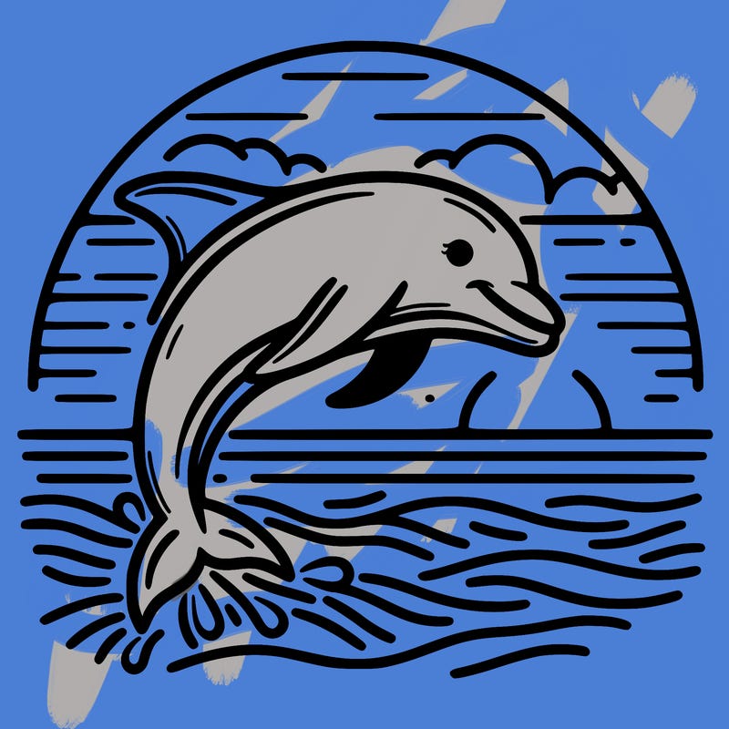 dolphin in a sunset