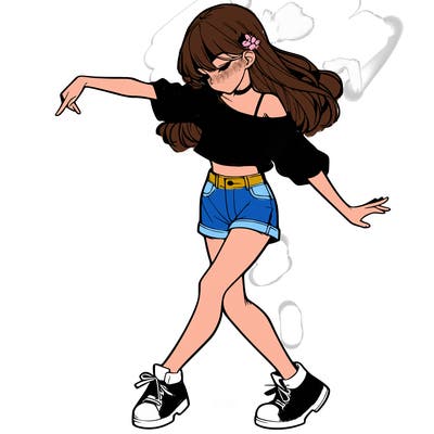 realistic girl danceing