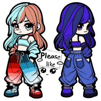 girl in crop top and baggy pants