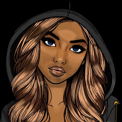 realistic beautiful girl with a hood on