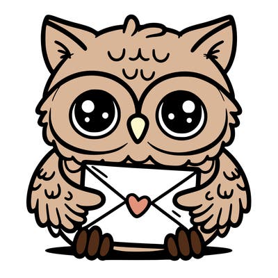 owl holding an envelope