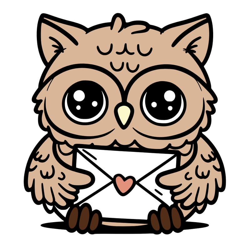 owl holding an envelope