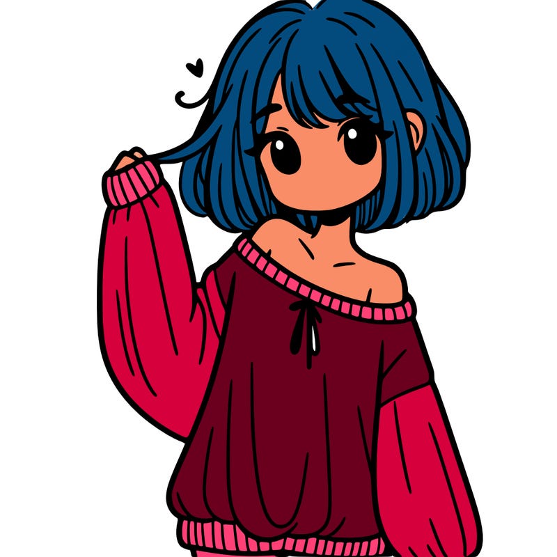 girl in baggy sweater hanging off her shoulder