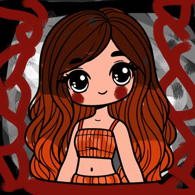 little girl with crop top and long hair