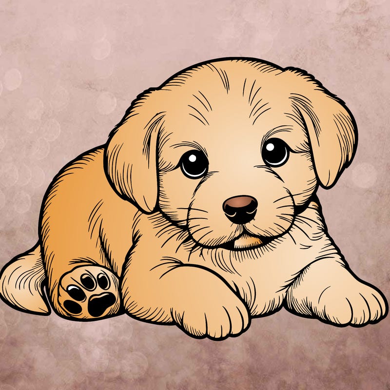 a cute realistic puppy