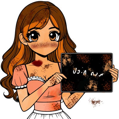 realistic pretty girl holding blank sign