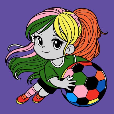 girl with a soccer ball