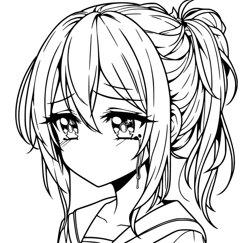 sad anime girl