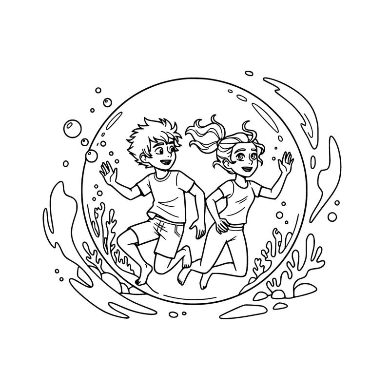 percy jackson and annabeth chase in the bubble underwater