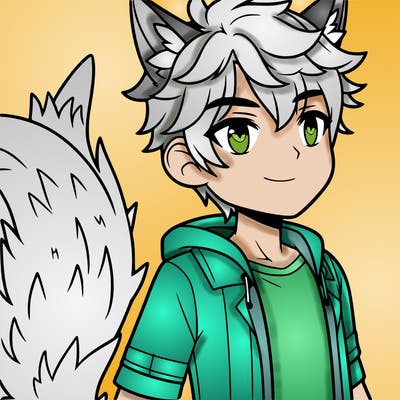 male with wolf tail and wolf ears