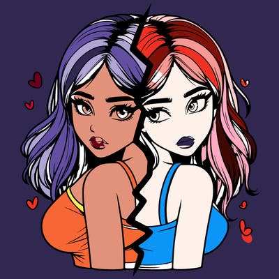 realistic girl split