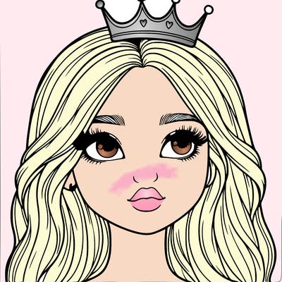a realistic girl with a crown on