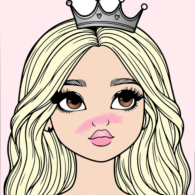 a realistic girl with a crown on