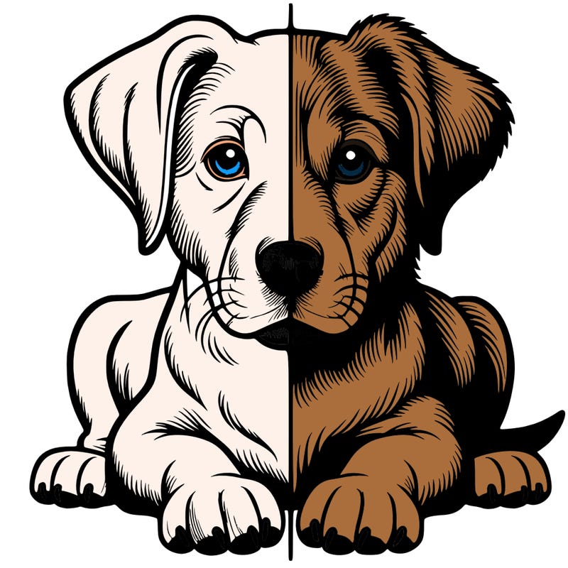 realistic dog split picture