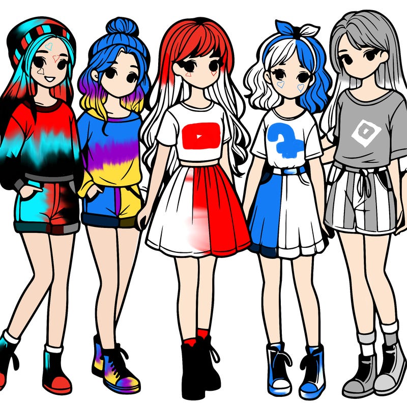 a group of five girls