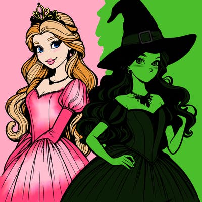 a realistic princess and a witch