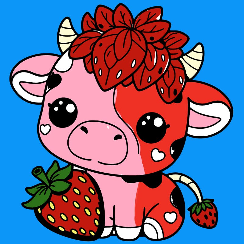 cute strawberry cow