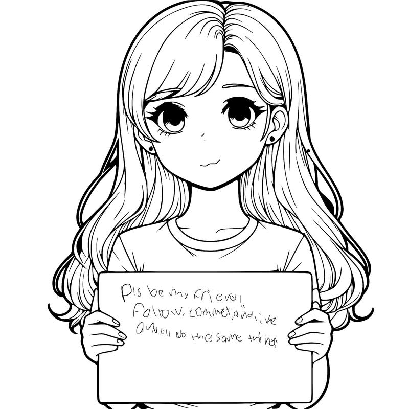 realistic girl holding a sign