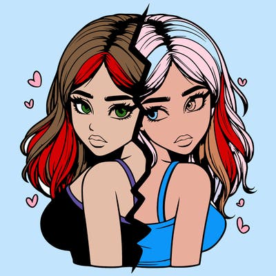 realistic girl split