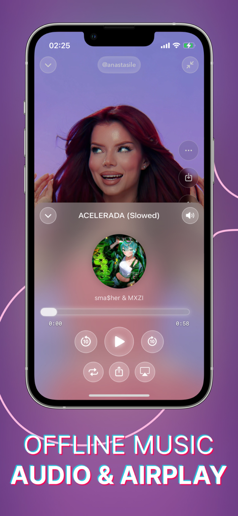 SnapTik • SaveInsta • SnapTube - Offline music and audio player interface with AirPlay support in the SnapTik app