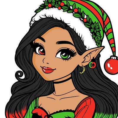christmas girl elf realistic