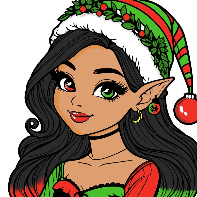 christmas girl elf realistic