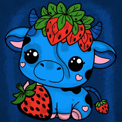 cute strawberry cow