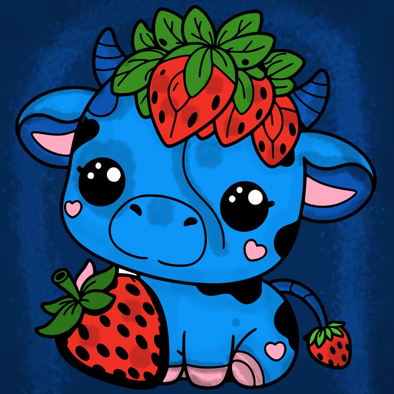 cute strawberry cow