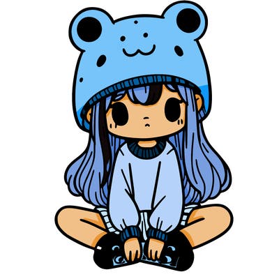 a girl wearing a frog hat and some frog socks