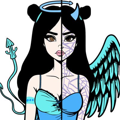 devil vs angel realistic girl