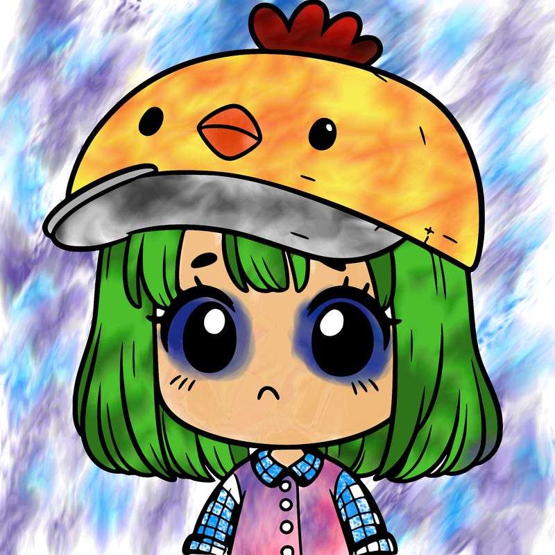 cute girl with chicken hat