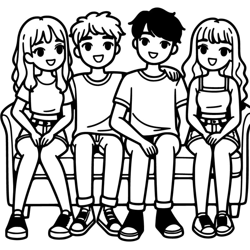 a 4 group of friends hanging out with each other