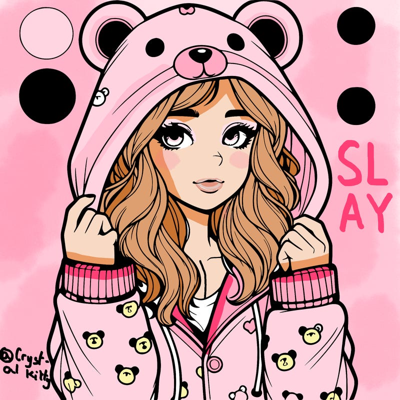realistic girl in a animal pjs hoodie