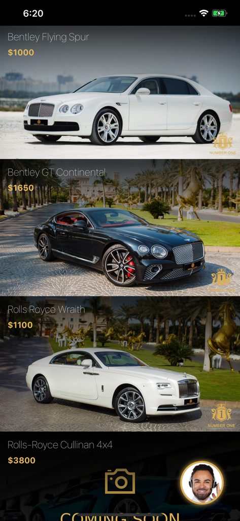 Catalogo di noleggio auto di lusso a Dubai con veicoli Bentley e Rolls Royce