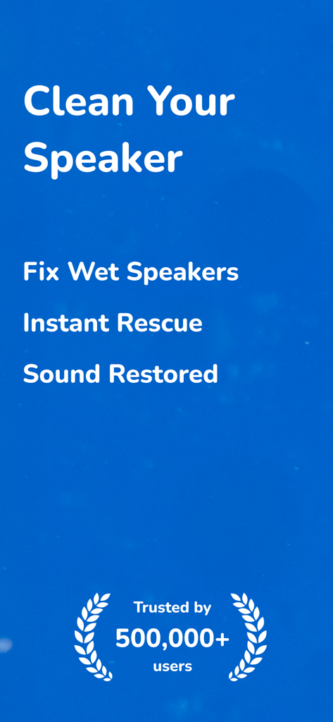 Clean Water: Clear Water Eject - Clean Water app promotional screen for fixing wet speakers and restoring sound