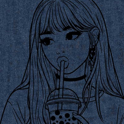 aesthetic realistic girl drinking boba