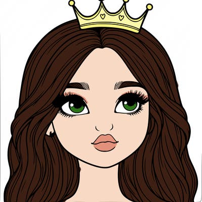 a realistic girl with a crown on