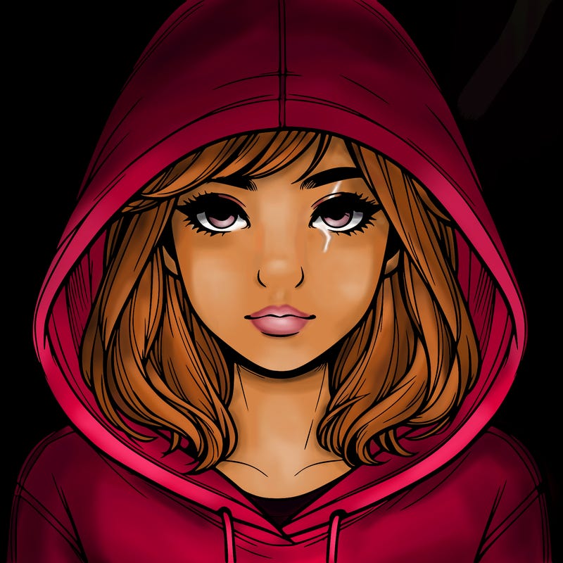 realistic girl with a hoodie