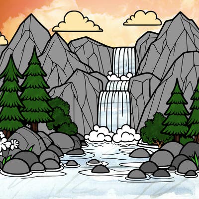 waterfall in mountain