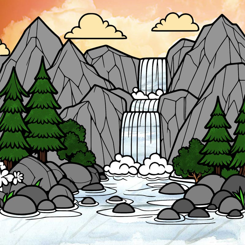waterfall in mountain