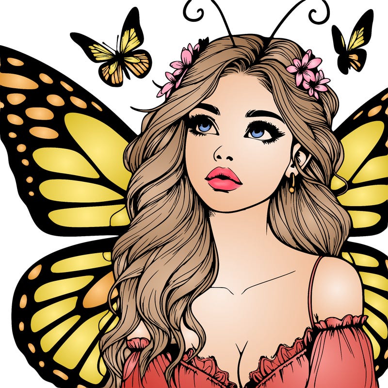 butterfly fairy realistic girl