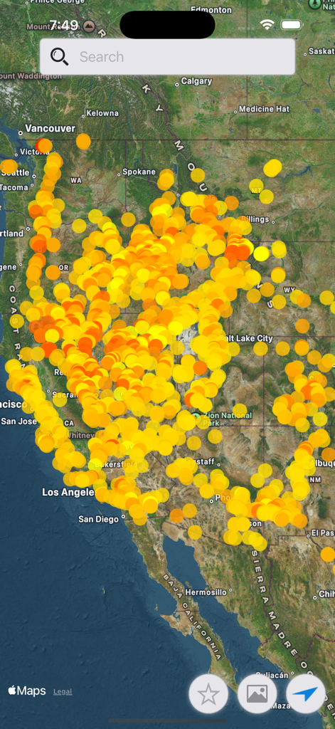 US Hot Springs - Map of hot spring locations in the Western United States