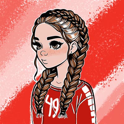 realistic girl with braids