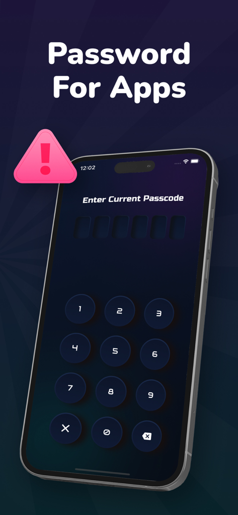 App Lock · - A smartphone showing a numeric keypad for entering a password to unlock apps.
