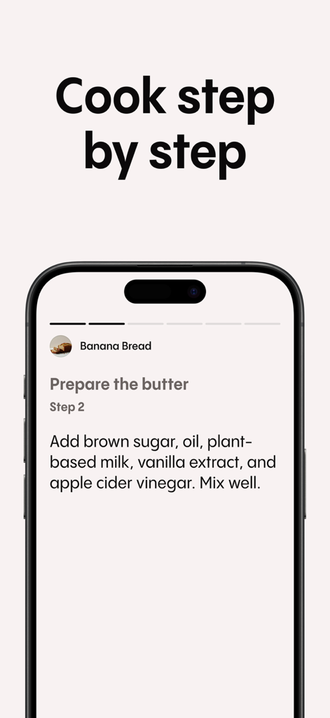 Recipe Keeper & Saver - Recify - Application mobile Recify affichant des instructions de cuisine étape par étape pour une recette de pain aux bananes