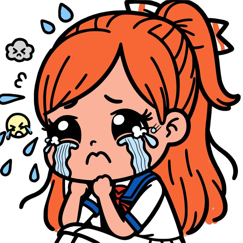 a girl crying with anxiety