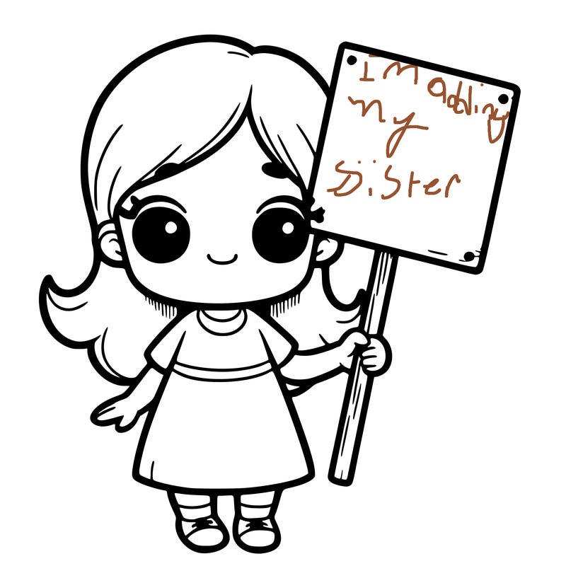 girl holding a sign